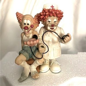 Vintage 1997 Slapstix by Cast Art Nurse W/ Clown Figurine Unique Novelty Funny
